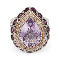 Bague en argent et Améthyste Rose de France (Dallas Prince Designs)