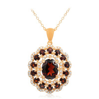 Collier en argent et Grenat du Mozambique