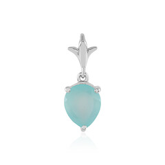 Pendentif en argent et Calcédoine d'eau