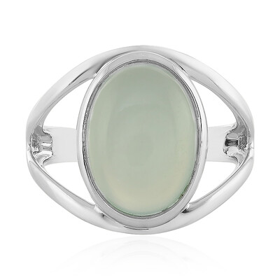 Bague en argent et Calcédoine d'eau