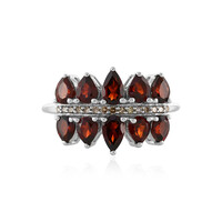 Bague en argent et Grenat du Mozambique