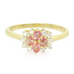 Bague en argent et Saphir Padparadscha