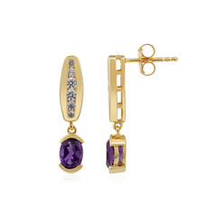 Boucles d'oreilles en argent et Améthyste