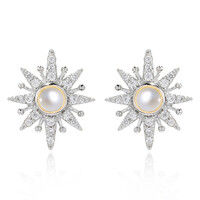 Boucles d'oreilles en argent et Perle de culture d'eau douce (Dallas Prince Designs)