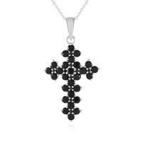 Collier en argent et Spinelle noir
