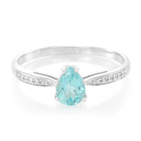 Bague en argent et Fluorapatite verte