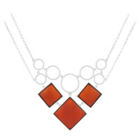 Collier en argent et Agate orange