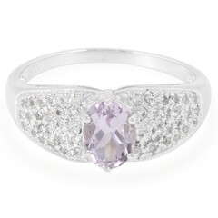 Bague en argent et Améthyste Rose de France