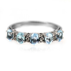 Bague en argent et Topaze bleu ciel