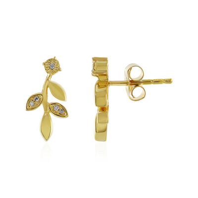 Boucles d'oreilles en argent et Diamant I4 (J)