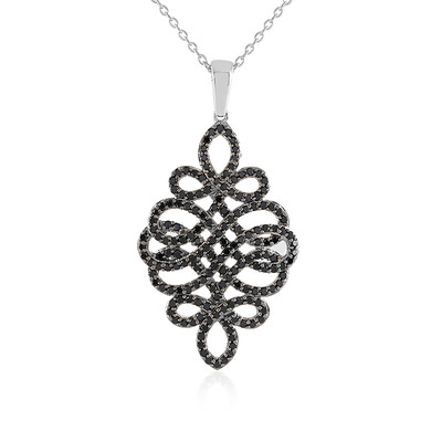 Collier en argent et Spinelle noir