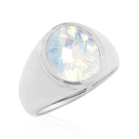 Bague en argent et Quartz bleu lunaire