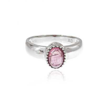 Bague en argent et Tourmaline rose