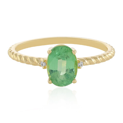 Bague en or et Kyanite verte