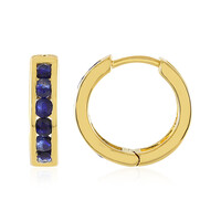 Boucles d'oreilles en argent et Saphir bleu de Madagascar