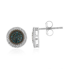 Boucles d'oreilles en or et Diamant bleu I4