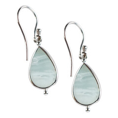 Boucles d'oreilles en argent et Calcédoine du Pacifique