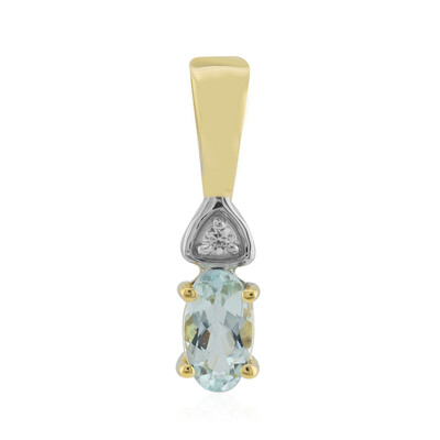 Pendentif en or et Béryl vert menthe du Nigeria