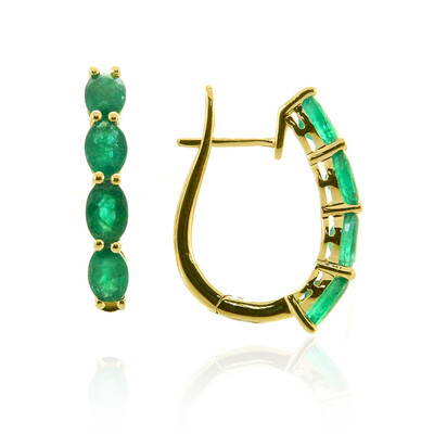 Boucles d'oreilles en or et Emeraude de Zambie AAA (CIRARI)