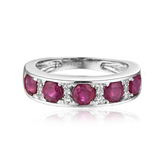 Bague en argent et Rubis de Madagascar
