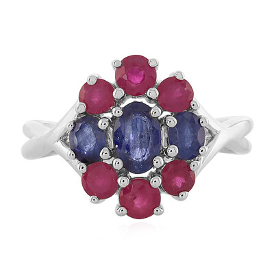 Bague en argent et Saphir bleu de Madagascar