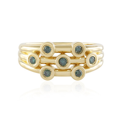 Bague en argent et Diamant bleu I2