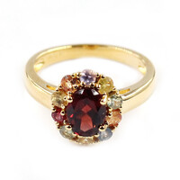 Bague en argent et Grenat du Mozambique