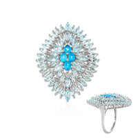 Bague en argent et Topaze bleu ciel