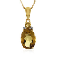 Collier en argent et Quartz champagne