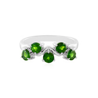 Bague en argent et Diopside de Russie