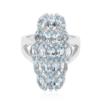 Bague en argent et Topaze bleu ciel