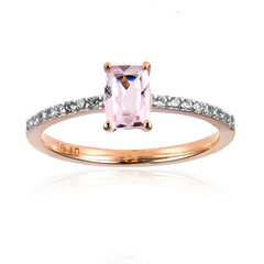 Bague en or et Béryl rose non chauffé