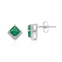 Boucles d'oreilles en argent et Onyx vert