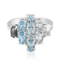 Bague en argent et Topaze bleu de Londres