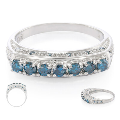 Bague en argent et Diamant fantaisie