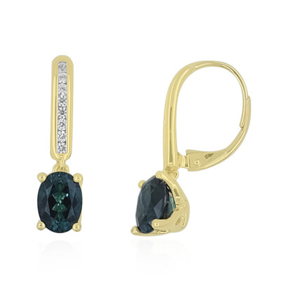 Boucles d'oreilles en or et Indicolite du Brésil