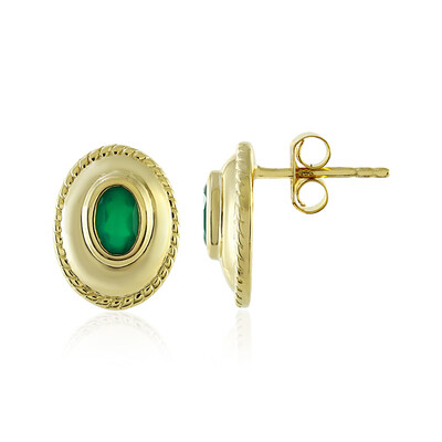 Boucles d'oreilles en argent et Agate verte