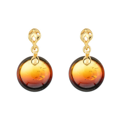 Boucles d'oreilles en argent et Ambre de la Baltique Lever du soleil (dagen)