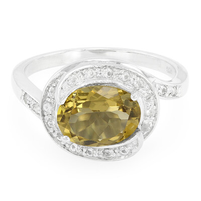 Bague en argent et Quartz champagne