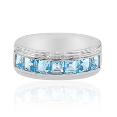 Bague en argent et Topaze bleu Suisse