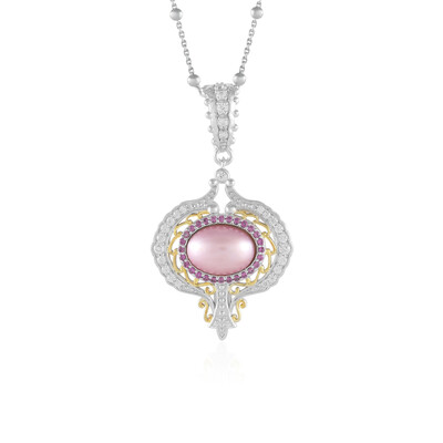 Collier en argent et Perle de Mabé rose (Dallas Prince Designs)
