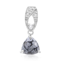 Pendentif en argent et Obsidienne Flocon-de-Neige