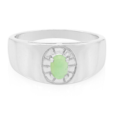 Bague pour homme en argent et Chrysoprase impériale