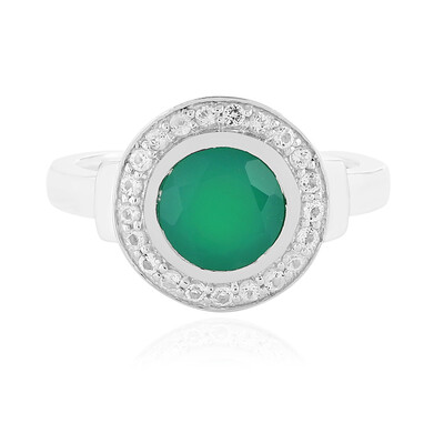 Bague en argent et Onyx vert