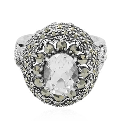 Bague en argent et Topaze blanche