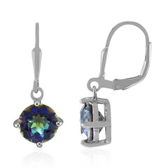 Boucles d'oreilles en argent et Quartz mystique bleu
