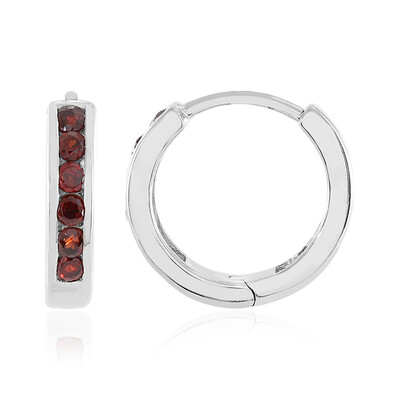 Boucles d'oreilles en argent et Zircon rouge