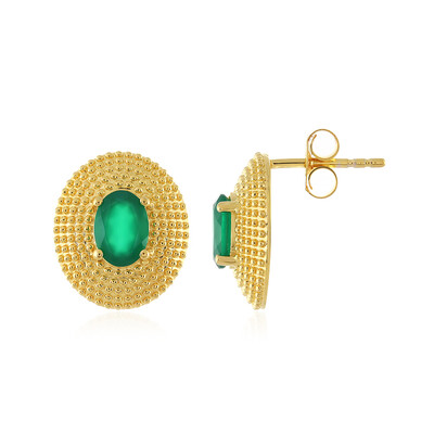 Boucles d'oreilles en argent et Onyx vert