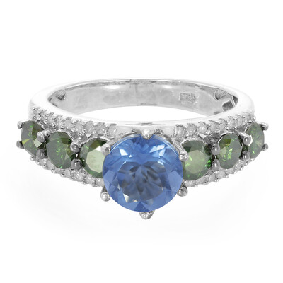 Bague en argent et Fluorite à couleur changeante