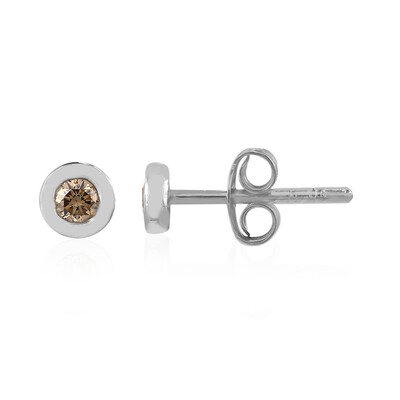 Boucles d'oreilles en argent et Diamant champagne I2